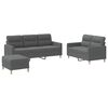 vidaXL 3 Piece Sofa Set with Cushions Dark Grey Fabric