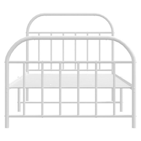 vidaXL Metal Bed Frame without Mattress with Footboard White 100x200cm