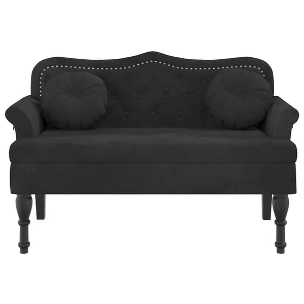vidaXL Bench with Cushions Black 120.5x65x75 cm Velvet