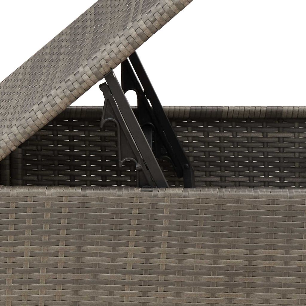 vidaXL Garden Stool with Cushion Grey 55x55x37 cm Poly Rattan