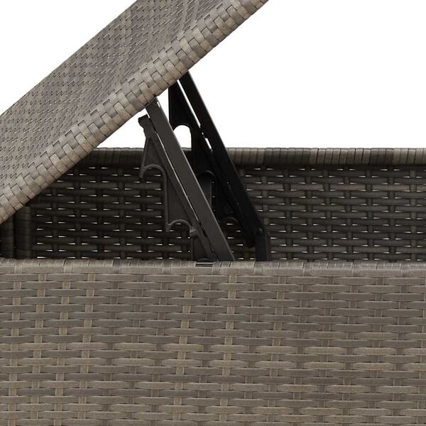 vidaXL Garden Stool with Cushion Grey 55x55x37 cm Poly Rattan
