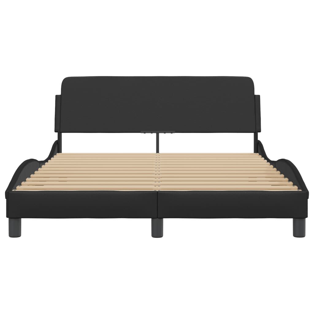 vidaXL Bed Frame without Mattress Black 137x187 cm Double Faux Leather