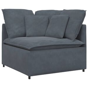 vidaXL Modular Sofa Corner Module with Cushions Dark Grey 100 cm