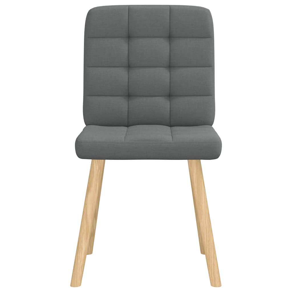 vidaXL Dining Chairs 2 pcs Dark Grey Fabric