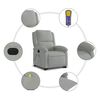 vidaXL Electric Stand up Massage Recliner Chair Light Grey Velvet