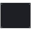 vidaXL Kitchen Backsplash Black 70 x 60 cm Tempered Glass