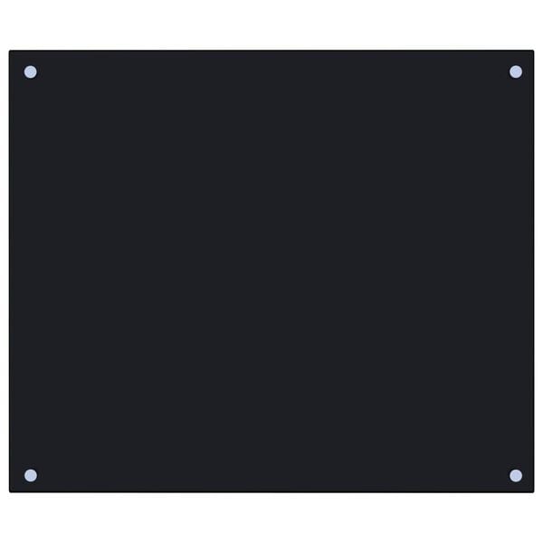 vidaXL Kitchen Backsplash Black 70 x 60 cm Tempered Glass