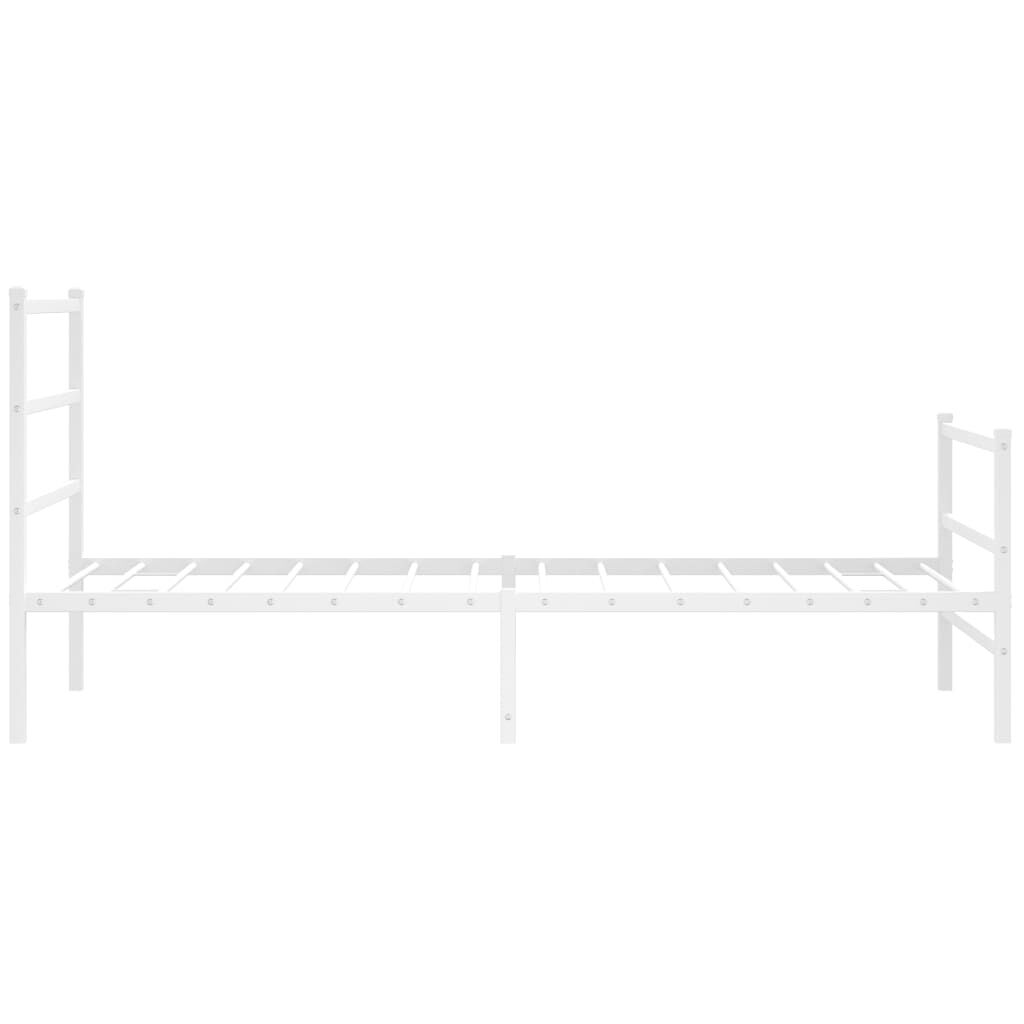 vidaXL Metal Bed Frame without Mattress with Footboard White 100x200cm