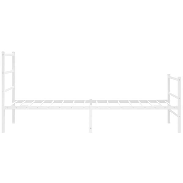 vidaXL Metal Bed Frame without Mattress with Footboard White 100x200cm