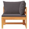 vidaXL Corner Sofa with Dark Grey Cushions Solid Acacia Wood