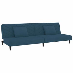 vidaXL 2-Seater Sofa Bed with Two Pillows Dark Green Velvet