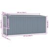 vidaXL Wall-mounted Garden Shed Grey 118x382x178 cm Galvanised Steel
