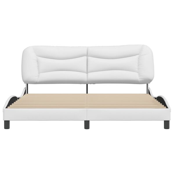 vidaXL Bed Frame without Mattress "Hvar" White 193x203 cm Faux Leather