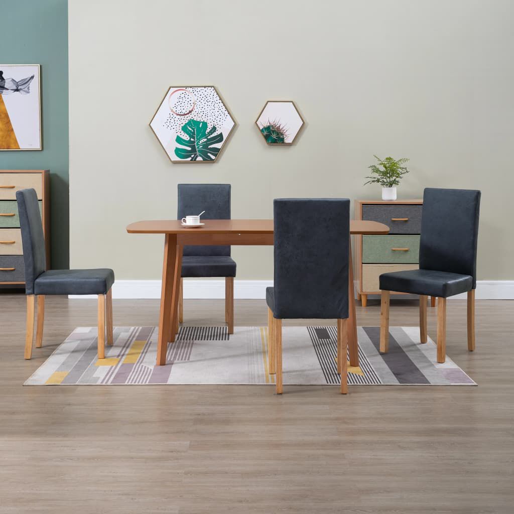 vidaXL Dining Chairs 4 pcs Gray Faux Leather