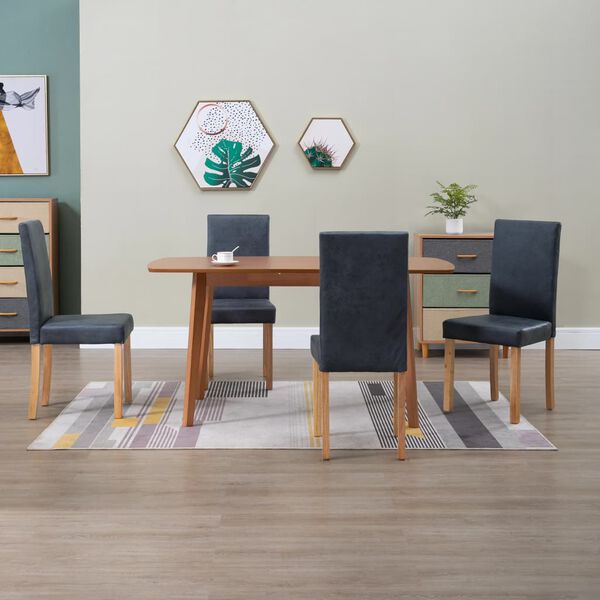 vidaXL Dining Chairs 4 pcs Gray Faux Leather