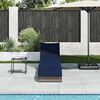 vidaXL Folding Sun Lounger with Cushion and Storage Grey Poly Rattan