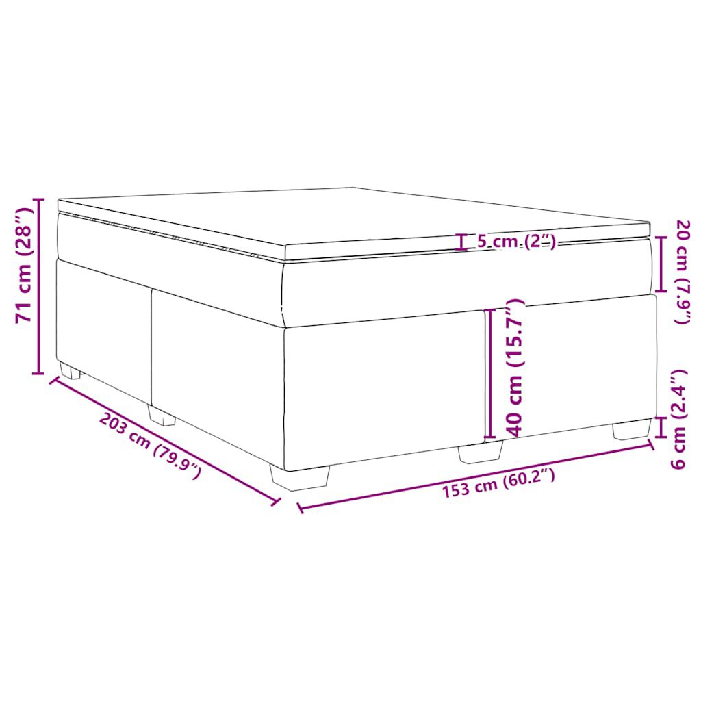 vidaXL Box Spring Bed with Mattress Dark Grey Queen Velvet