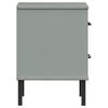vidaXL Bedside Cabinet with Metal Legs Grey Solid Wood Pine OSLO