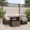 vidaXL 5 Piece Garden Sofa Set with Cushions Brown Poly Rattan
