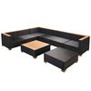 vidaXL 8 Piece Garden Lounge Set with Cushions Poly Rattan Black