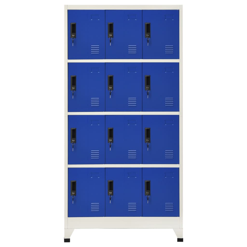 vidaXL Locker Cabinet Grey and Blue 90x45x180 cm Steel