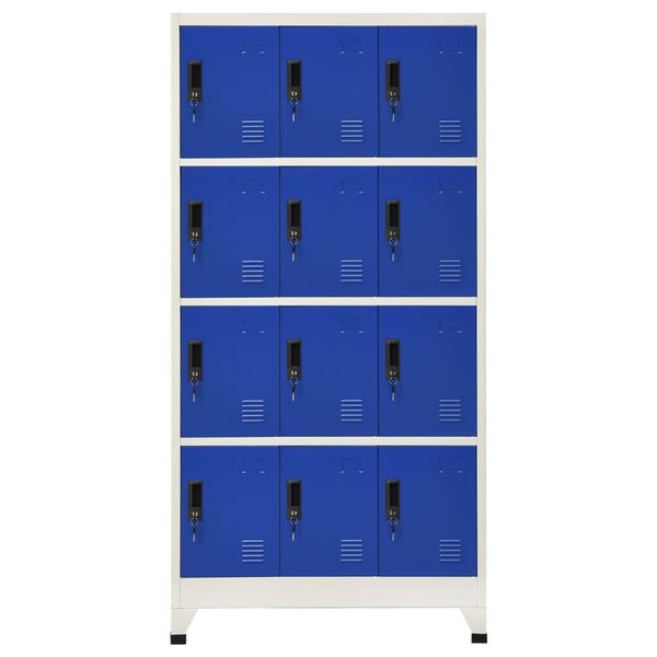 vidaXL Locker Cabinet Grey and Blue 90x45x180 cm Steel