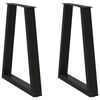 vidaXL Dining Table Legs V-Shape 2 pcs Black 50x(72-73.3) cm Steel