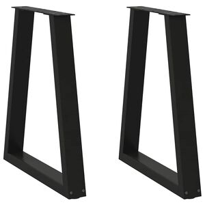 vidaXL Dining Table Legs V-Shape 2 pcs Black 50x(72-73.3) cm Steel