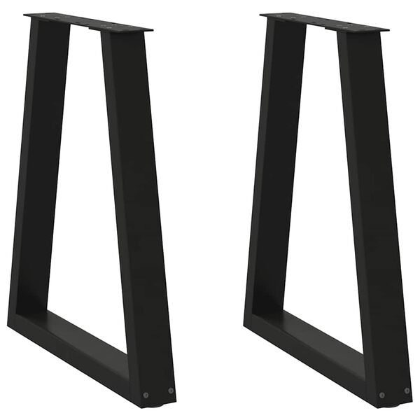 vidaXL Dining Table Legs V-Shape 2 pcs Black 50x(72-73.3) cm Steel