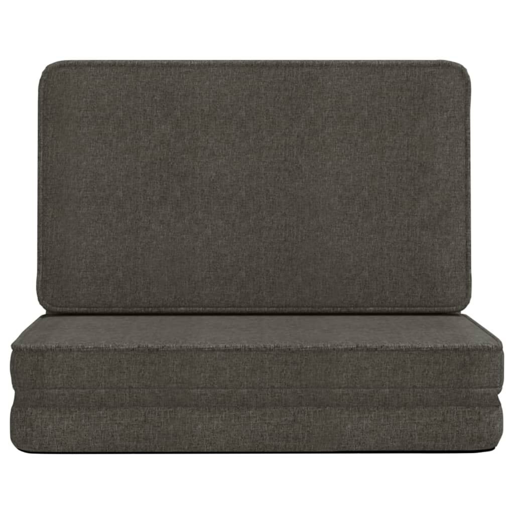 vidaXL Folding Floor Chair Dark Grey Fabric