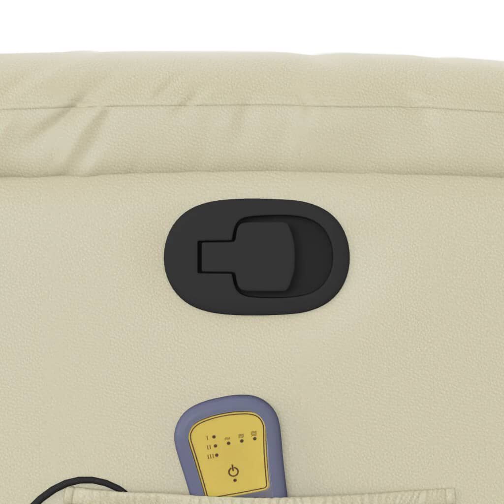 vidaXL Stand up Massage Recliner Chair Cream Faux Leather