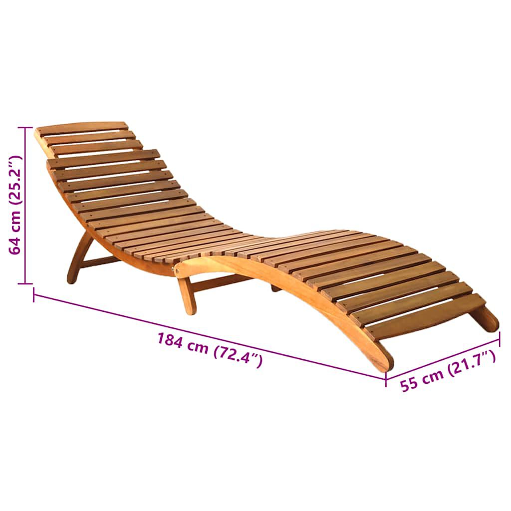 vidaXL Garden Sun Lounger with Cushion Solid Wood Acacia