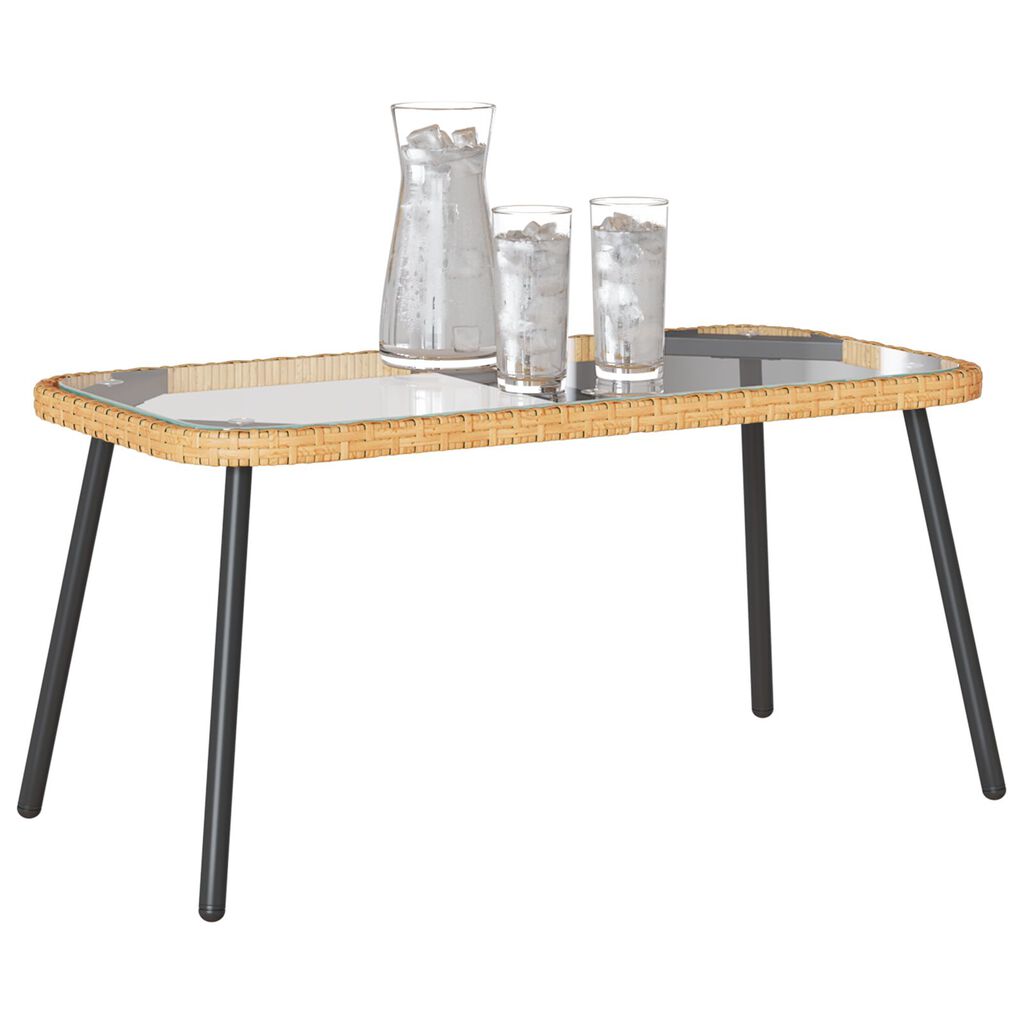 vidaXL Coffee Table Natural 90x45x42 cm Poly Rattan