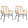 vidaXL Garden Chairs 2 pcs with Cushions Brown Poly Rattan