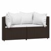 vidaXL 3 Piece Garden Lounge Set with Cushions Brown Poly Rattan