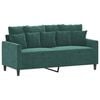 vidaXL 2 Piece Sofa Set with Cushions Dark Green Velvet