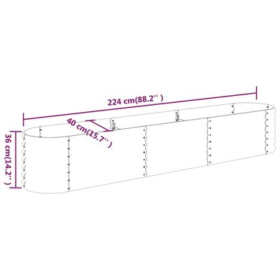 vidaXL Garden Raised Bed Powder-coated Steel 224x40x36 cm Anthracite