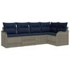 vidaXL Garden Sofa Set Grey Poly Rattan