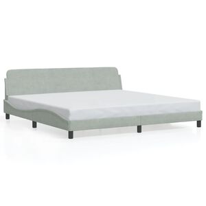 vidaXL Bed Frame "Dover" Light Grey 193x203 cm Velvet
