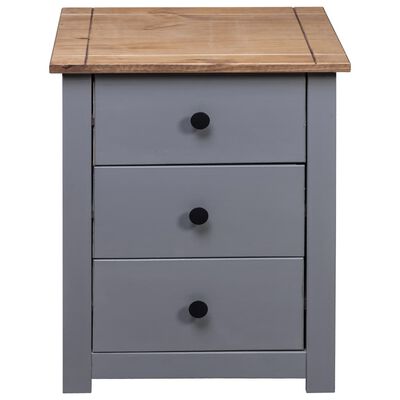 vidaXL Bedside Cabinet Grey 46x40x57 cm Pinewood Panama Range