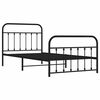 vidaXL Metal Bed Frame without Mattress with Footboard Black 100x200cm