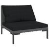 vidaXL 6 Piece Garden Lounge Set with Cushions Poly Rattan Dark Grey