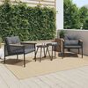 vidaXL 4 Piece Balcony Furniture Set with Cushions Black Steel