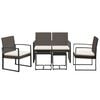 vidaXL 5 piece Garden Dining Set with Cushions Brown PP Rattan