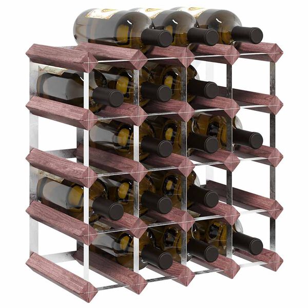 vidaXL Wine Rack for 20 Bottles Brown Solid Wood Pine