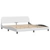 vidaXL Bed Frame without Mattress "Zadar" White 193x203 cm Faux Leather