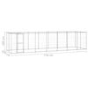 vidaXL Outdoor Dog Kennel Galvanised Steel with Roof 16.94 m&sup2;