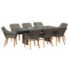 vidaXL Garden Dining Set with Cushion 9 pcs Grey Poly Rattan