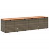 vidaXL Garden Storage Box Grey 220x50x54 cm Poly Rattan Acacia Wood