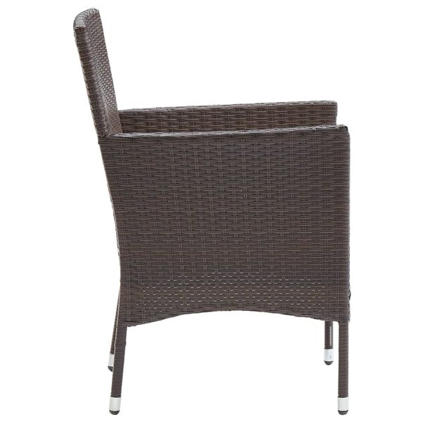 vidaXL 3 Piece Garden Dining Set Brown